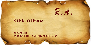 Rikk Alfonz névjegykártya
